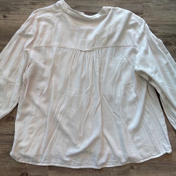 Pilcro Linen Top XL Cream Flowy Neutral - Picture 12 of 13